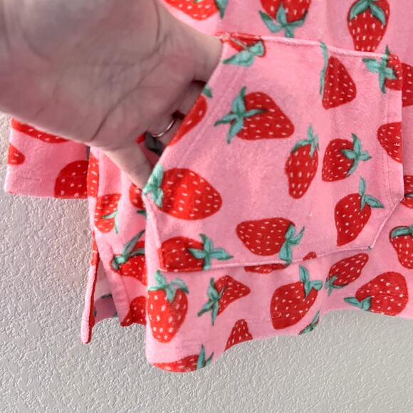 Tommy Bahama Girls Cover Up 2T Pink Strawberry Terry Cloth Hooded Towel Dress - Picture 4 of 7